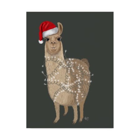 Trademark Fine Art Fab Funky 'Llama, Christmas Lights 1' Canvas Art, 24x32 WAG00429-C2432GG